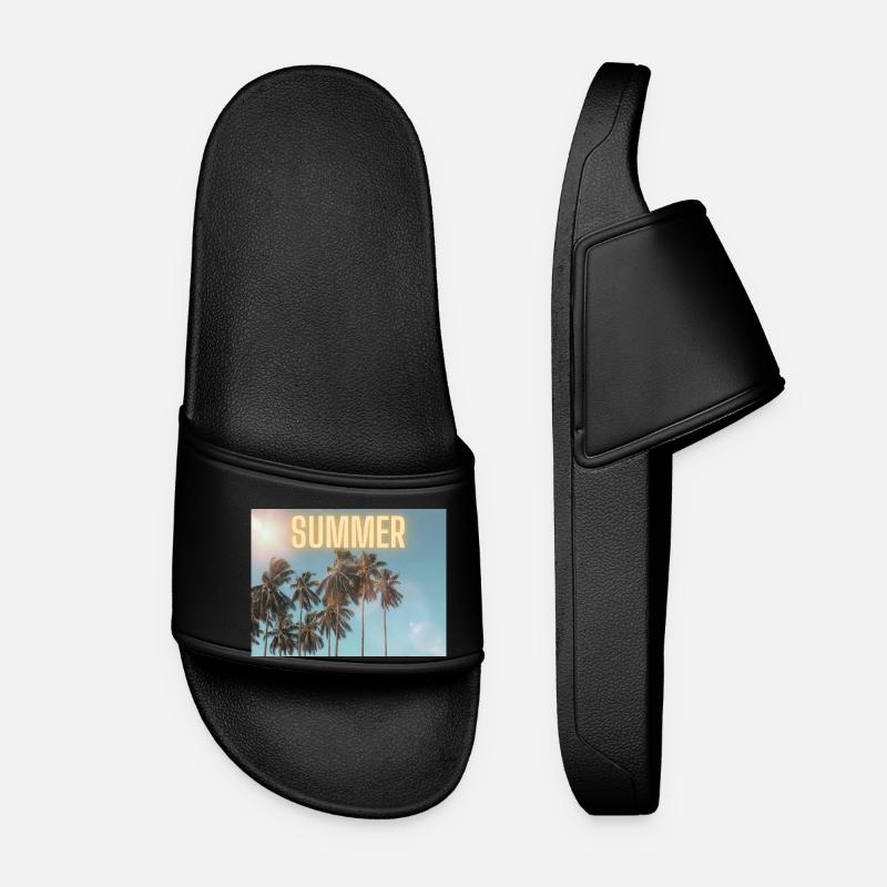 Palm Trees Summer - Women’s Pool Sliders - black
