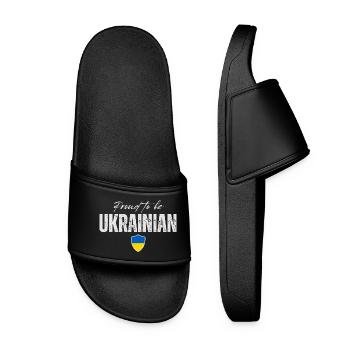 Ukrainischer Stolz, ich liebe die Ukraine - Frauen Badelatschen - Schwarz - Vorne