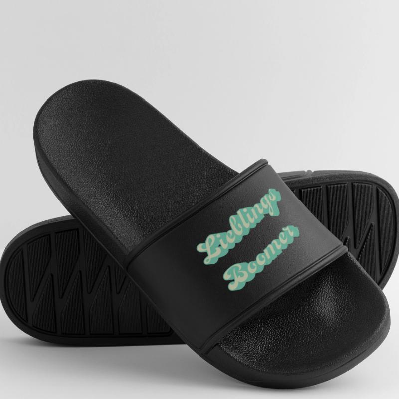 Favorite Boomer Retro Script Women’s Pool Sliders