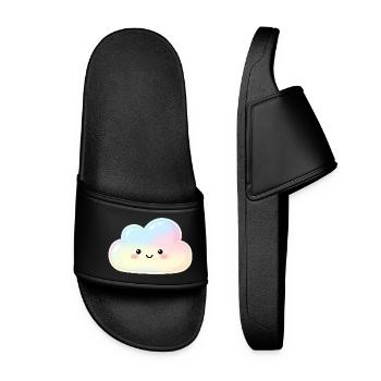 Nuage Pastel avec Nuage de sommeil au visage mignon - Claquettes Femme - noir - Devant