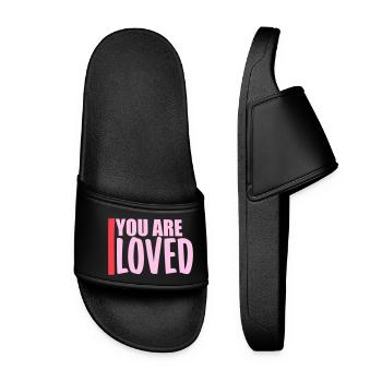 You Are Loved No Matter How You Feel Mitgefühl - Frauen Badelatschen - Schwarz - Vorne