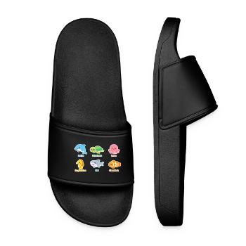 Cuddly Sea Creatures Sticker - Women’s Pool Sliders - black - Front