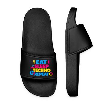 Mange Sommeil Techno Explosion Répétée des Couleurs - Claquettes Femme - noir - Devant
