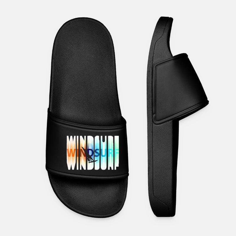 Schriftzug_bunt_windsurfen - Women’s Pool Sliders - black