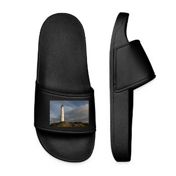 Lighthouse Lingvig Fyr Ringkøbing Denmark - Women’s Pool Sliders - black - Front