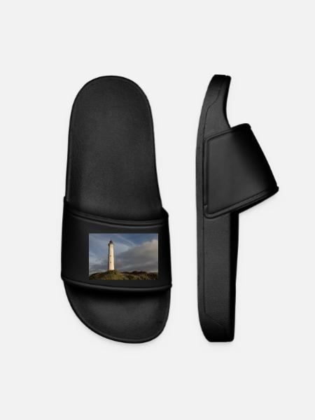 Lighthouse Lingvig Fyr Ringkøbing Denmark - Women’s Pool Sliders - black