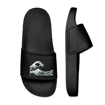 The Wave | The Wave | Katsushika Hokusai - Women’s Pool Sliders - black - Front