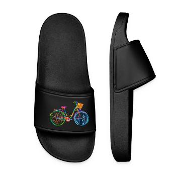 colorful bike, ladies bike, colors bike, ladies bike - Women’s Pool Sliders - black - Front