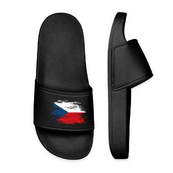 Czech Republic flag used - Women’s Pool Sliders - black - Front