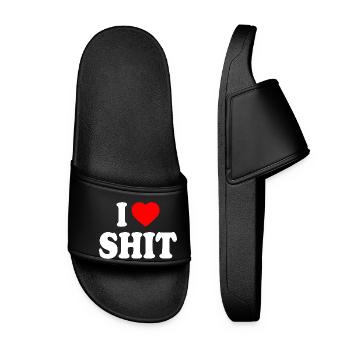 I love shit - Frauen Badelatschen - Schwarz - Vorne