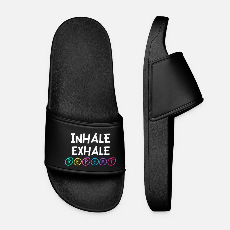 Inhale Exhale Repeat - Women’s Pool Sliders - black