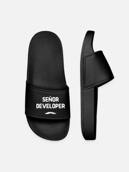 Señor Developer Humour - Claquettes Femme - noir