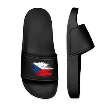 Czech Republic flag used - Women’s Pool Sliders - black - Front