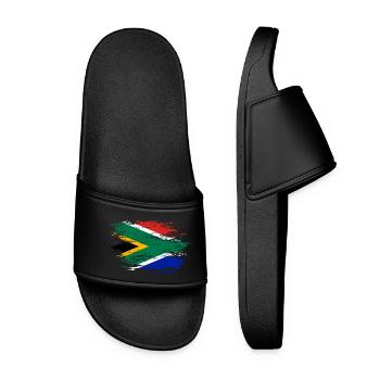 Südafrika Flagge used - Frauen Badelatschen - Schwarz - Vorne
