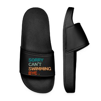 Sorry can't swimming bye - swimming humour - Women’s Pool Sliders - black - Front