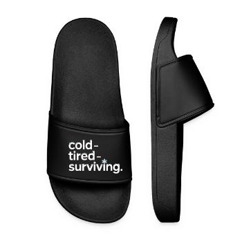 froid fatigué survivre à l’hiver disant pour - Claquettes Femme - noir - Devant