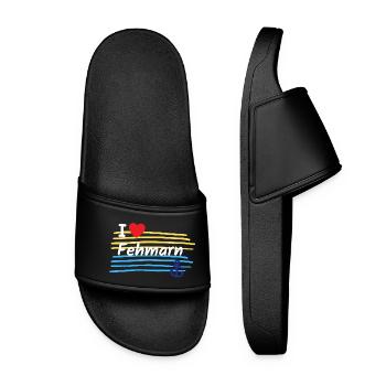 I love Fehmarn coastal look - Women’s Pool Sliders - black - Front