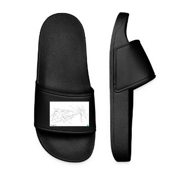 Jagged line abstraction - Women’s Pool Sliders - black - Front