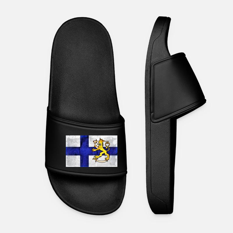 Finnland Flagge + Löwe - Frauen Badelatschen - Schwarz