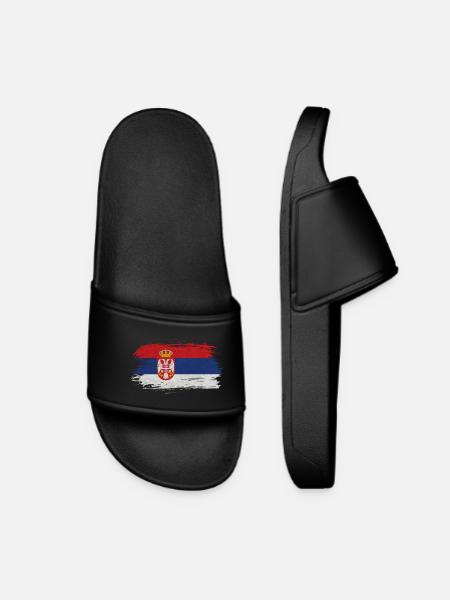Drapeau vintage de la Serbie - Claquettes Femme - noir