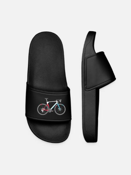 Vélo de route Vélo de vélo de route Symbole de vélo de route Couleurs - Claquettes Femme - noir