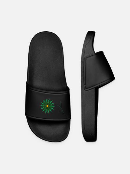 fleur verte - Claquettes Femme - noir