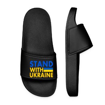 stand with ukraine - Frauen Badelatschen - Schwarz - Vorne