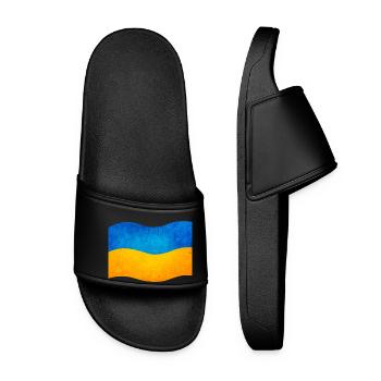 The flag of ukraine, ukrainian flag - Women’s Pool Sliders - black - Front