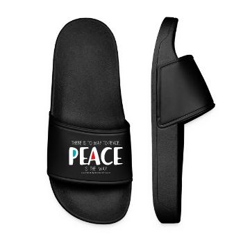 Peace 2 (dunkel) - Frauen Badelatschen - Schwarz - Vorne