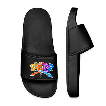 Skateur Skateboard Graffiti - Claquettes Femme - noir - Devant