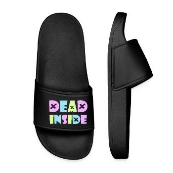 Dead Inside Kawaii Emo Punk Rock Anime Gothique Goth - Claquettes Femme - noir - Devant