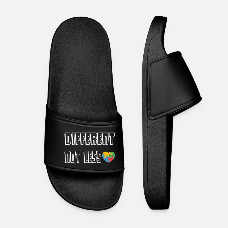 Be Different Heart Puzzle - Women’s Pool Sliders - black
