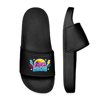 Stay Neon Retro Burst - Frauen Badelatschen - Schwarz - Vorne