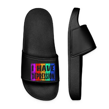 I have depression - Women’s Pool Sliders - black - Front