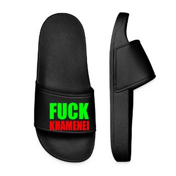 Fuck khamenei Chamenei - iran - Women’s Pool Sliders - black - Front
