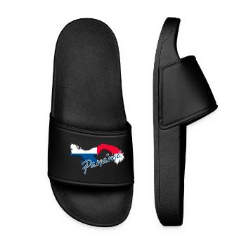 Flag of Panama, map flag of Panama - Women’s Pool Sliders - black - Front