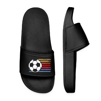 Fußballspieler Fußball - Frauen Badelatschen - Schwarz - Vorne
