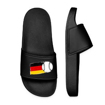 Joueur de baseball Drapeau allemand Baseball - Claquettes Femme - noir - Devant