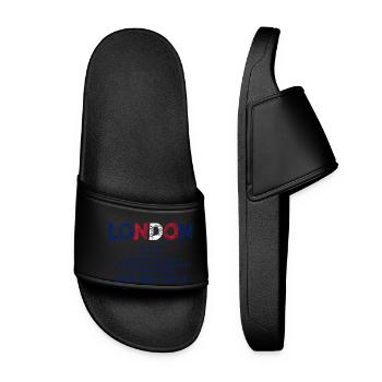 London Gift Idea England United Kingdom Funny - Women’s Pool Sliders - black - Front