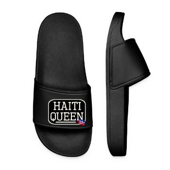 Logo d’Haïti avec un drôle de drapeau - Claquettes Femme - noir - Devant