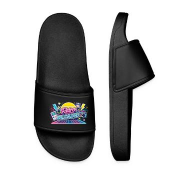 Retro Reloaded Neon Grid - Women’s Pool Sliders - black - Front