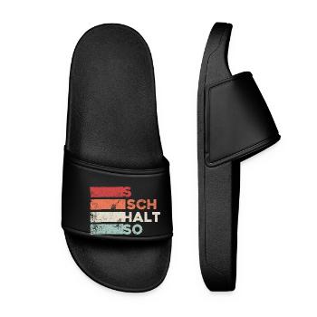 S Isch Hold So Funny Saying Retro Vintage Humor - Women’s Pool Sliders - black - Front