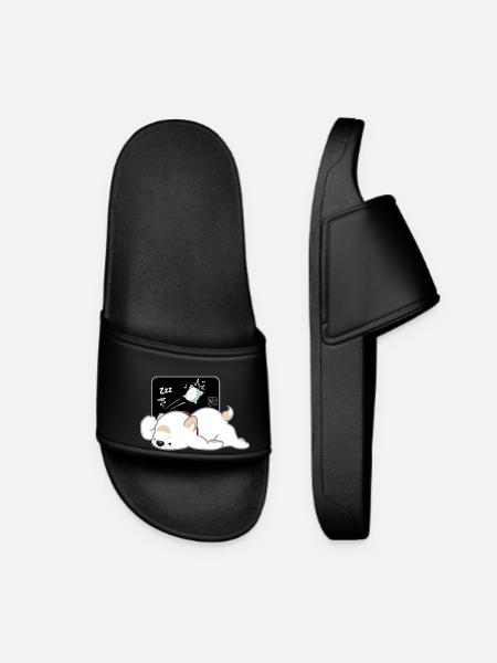 Dog Korean - Japanese Style 04 - Women’s Pool Sliders - black