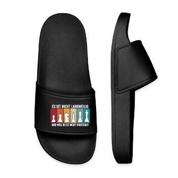 Pièces rétro d’échecs – Design vintage d’échecs - Claquettes Femme - noir - Devant