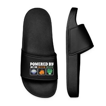 Powered By Rice Chicken Broccoli - Women’s Pool Sliders - black - Front