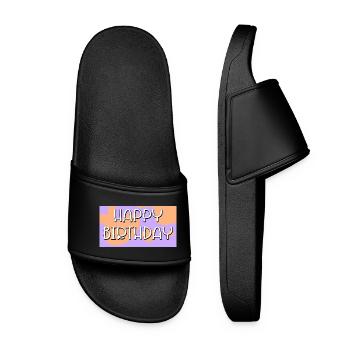 Happy Birthday Wishes - Purple - Women’s Pool Sliders - black - Front