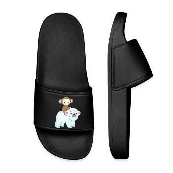 Monkey chevauche l’ours polaire ours polaire - Claquettes Femme - noir - Devant