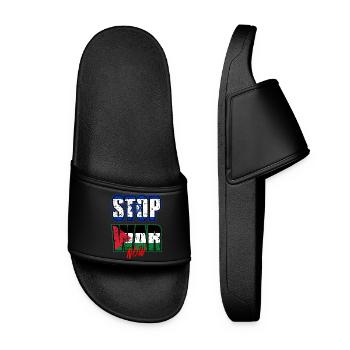 Stop War Now - Frauen Badelatschen - Schwarz - Vorne