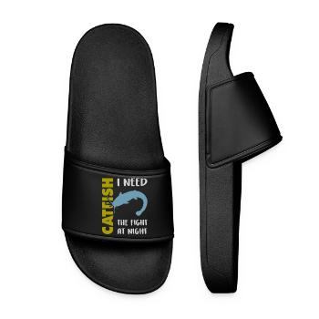 Catfish fishing fight with the strong catfish - Women’s Pool Sliders - black - Front