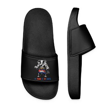 I am proud of my routes Cambodia - Women’s Pool Sliders - black - Front
